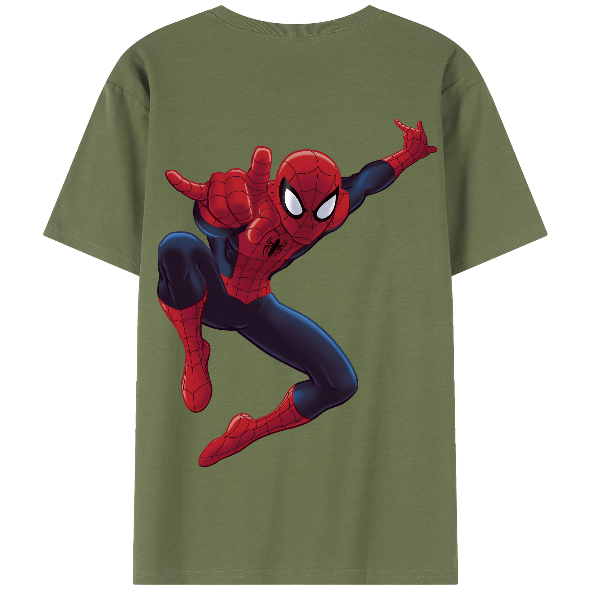 （画像用） Spider Man スパイダーマン 綿100％半袖Tシャツ（背面プリント）